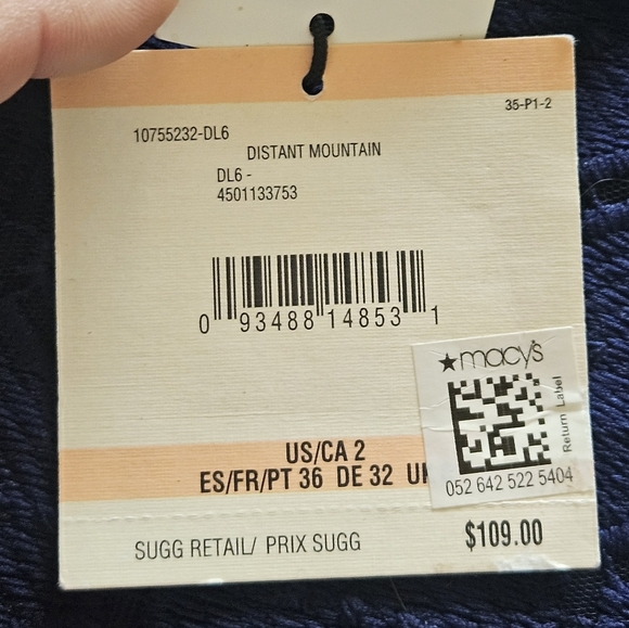 Anne Klein Navy Hexagon Pattern Embroidered Top Round Neck Long Sleeve Sz 2 NWT - Picture 13 of 16